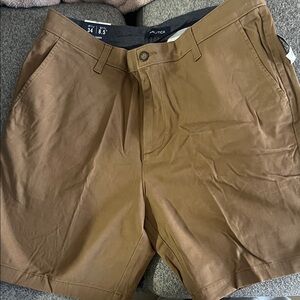 Nautica Men's Tan Flat Front Shorts